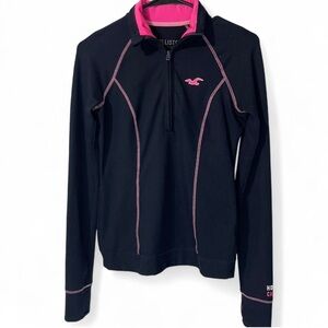 Hollister Women's Navy/Pink Quarter Zip
